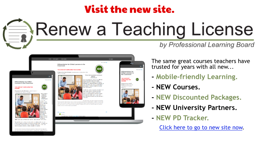 Online semester hour including SWD credit courses for teachers in