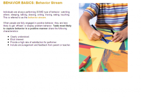 Sample from Positive Behavior Intervention Strategies course #1