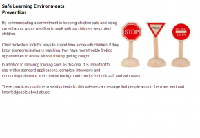 Sample from Recognizing & Preventing Child Abuse Course #5