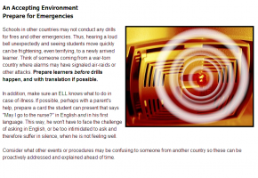 Sample from Teaching English Language Learners Course #2