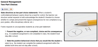 Sample from Positive Behavior Intervention Strategies course #2