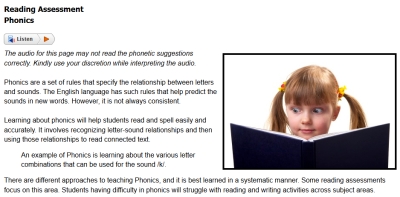 Sample from Reading Across the Curriculum course #1