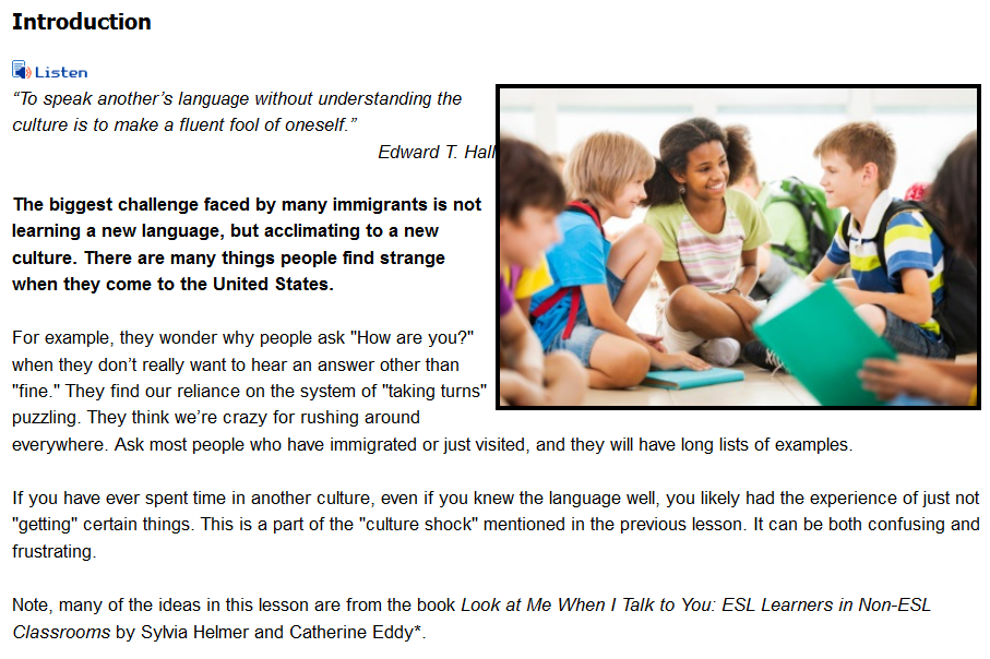 English Language Learners in the Classroom